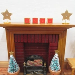 Dolls House Christmas Xmas Noel Word Blocks Red and Gold 1:12 Scale Decoration