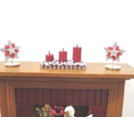 Dolls House Christmas Decoration 2 Red Silver Miniature Stars 1:12th Scale