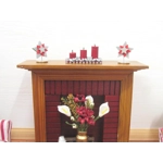 Dolls House Christmas Decoration 2 Red Silver Miniature Stars 1:12th Scale