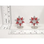 Dolls House Christmas Decoration 2 Red Silver Miniature Stars 1:12th Scale