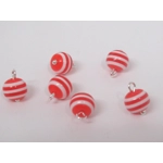 Dolls House Christmas Tree Decorations 12 Red White Baubles 1:12th Scale Miniature Ornaments