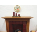 Dolls House Clock Green Floral Vintage Theme Miniature Wall Decor 1:12th Scale