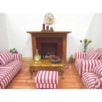 Dolls House Clock Green Floral Vintage Theme Miniature Wall Decor 1:12th Scale