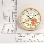 Dolls House Clock Green Floral Vintage Theme Miniature Wall Decor 1:12th Scale