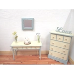 Dolls House Mirror Square Blue and Silver Colour Miniature Accessory 1:12 Scale