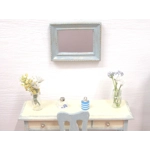 Dolls House Mirror Blue & Gold 1:12 Scale Miniature Wall Decor