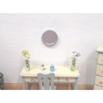 Dolls House Mirror Round Blue & Silver Vintage Style 1:12 Scale Miniature Wall Decor