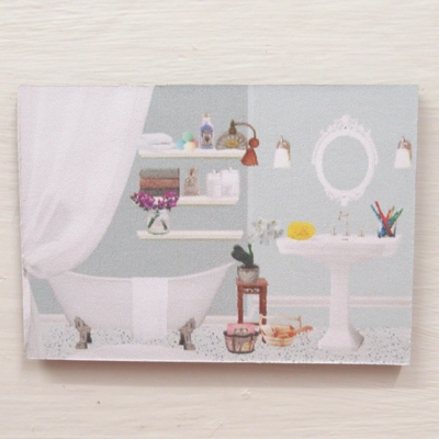 Dolls House Bathroom Picture Miniature Wall Art Decor 1:12 Scale