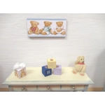 Dolls House Nursery Picture Teddy Bears 1:12 Scale Children's Bedroom Wall Decor