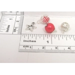Dolls House Christmas Tree Decorations 12 Red Silver Miniature Baubles and Stars 1:12th Scale