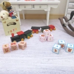 Dolls House Nursery Toy ABC Blocks Teddy Bears set of 3 Pink 1:12 Scale Miniature