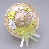 Dolls House Straw Hat Yellow & White Flowers and Ribbon with a Yellow Organza Bow 1:12 Scale
