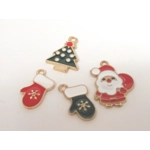 Dolls House Christmas Tree Decorations 12 Red Gold Miniature Baubles and Trinkets 1:12th Scale