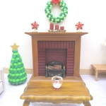 Dolls House Christmas Decoration 2 Red Gold Stars Xmas Miniatures 1:12th Scale Xmas Ornament