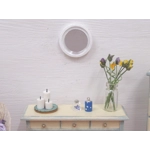 Dolls House Mirror Round White Frame 1:12 Scale Miniature Accessories