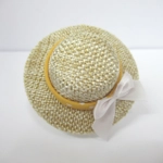 Miniature Hat Orange & White Ribbon with Satin Bow Dolls House Clothes Accessory 1:12 Scale