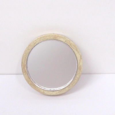 Dolls House Mirror Cream and Gold Colour Frame Vintage Style 1:12 Scale Miniature