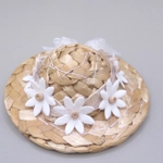 Dolls House Straw Hat Decorated with White Flowers Miniature Clothes Accessory 1:12 Scale