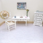 Dolls House Straw Hat Decorated with White Flowers Miniature Clothes Accessory 1:12 Scale