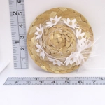 Dolls House Straw Hat Decorated with White Flowers Miniature Clothes Accessory 1:12 Scale