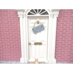 Dolls House Sign At the Beach Blue Miniature Hanging Wooden Notice 1:12th Scale Decor