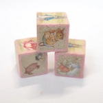 Dolls House Toy Letter Blocks Peter Rabbit Nursery Miniature Set of 3 Pink 1:12 Scale