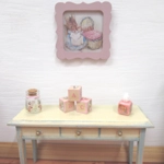 Dolls House Toy Letter Blocks Peter Rabbit Nursery Miniature Set of 3 Pink 1:12 Scale