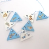 Dolls House Nursery Bunting Peter Rabbit 8 Miniature Blue & White Flags 1:12 Scale