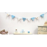 Dolls House Nursery Bunting Peter Rabbit 8 Miniature Blue & White Flags 1:12 Scale