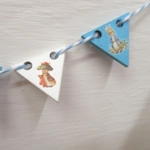 Dolls House Nursery Bunting Peter Rabbit 8 Miniature Blue & White Flags 1:12 Scale