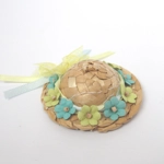 Dolls House Straw Hat Blue & Yellow Flowers 1:12 Scale Miniature Clothes Accessory