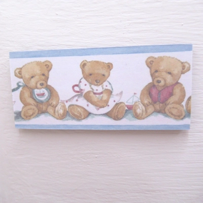 Dolls House Nursery Picture Teddy Bears Miniature Wall Decor 1:12 Scale