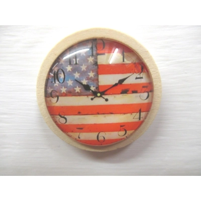 Dolls House Clock USA Flag Vintage Miniature Wall Decor 1:12 Scale