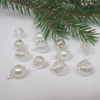 Dolls House Christmas Tree Decorations 12 White Silver Baubles Miniature Xmas Ornaments 1:12th Scale