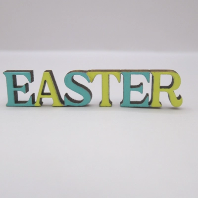 Dolls House Easter Decoration Word Blue and Yellow 1:12th Scale Miniature