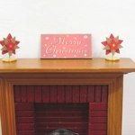 Dolls House Merry Christmas Decoration Sign Red and Gold 1:12th Scale Xmas Miniature