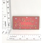 Dolls House Merry Christmas Decoration Sign Red and Gold 1:12th Scale Xmas Miniature