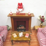 Dolls House Wreath Hearts and Roses Miniature Door Decor 1:12 Scale