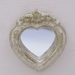 Dolls House Mirror Heart Shape Frame Cream and Gold Colours Miniature Decor 1:12th Scale