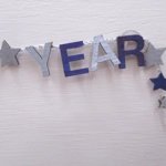 Dolls House Happy New Year Garland Purple and Silver 1:12 Scale Miniature Decoration