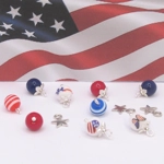 Miniature 4th July Ornaments 12 Baubles and Stars 1:12th Scale Dolls House Decorations