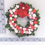 Dolls House Wreath Hearts and Roses Miniature Door Decoration 1:12th Scale