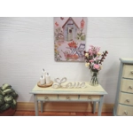 Dolls House Ornament Love Word White and Gold 1:12th Scale Miniature Decor