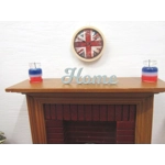 Dolls House Clock Union Jack Vintage Miniature UK Accessories 1:12th Scale