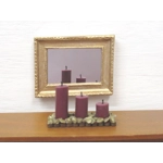 Dolls House Mirror Gold Colour Frame 1:12 Scale Miniature Wall Decor