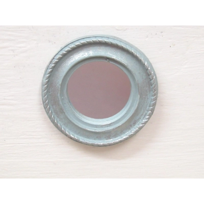 Dolls House Mirror Blue and Silver Vintage Style Miniature Wall Decor 1:12 Scale