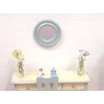 Dolls House Mirror Blue and Silver Vintage Style Miniature Wall Decor 1:12 Scale