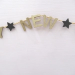 Dolls House Happy New Year Garland Gold & Black 1:12 Scale Miniature Decoration