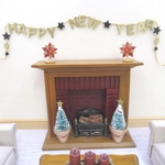 Dolls House Happy New Year Garland Gold & Black 1:12 Scale Miniature Decoration