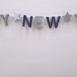 Dolls House Happy New Year Garland Purple and Silver 1:12 Scale Miniature Decoration